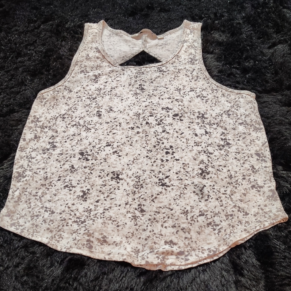 Athleta Cream Boxy Cut Out Tank Top